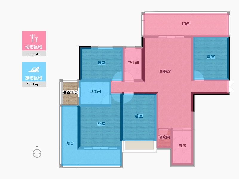 湖南省-衡阳市-凯珑江景-114.30-户型库-动静分区