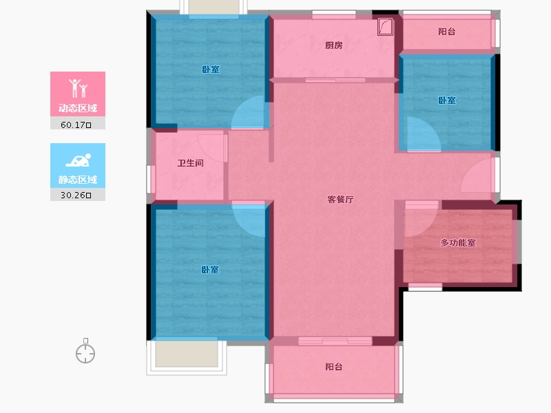 湖北省-武汉市-碧桂园领誉-79.67-户型库-动静分区