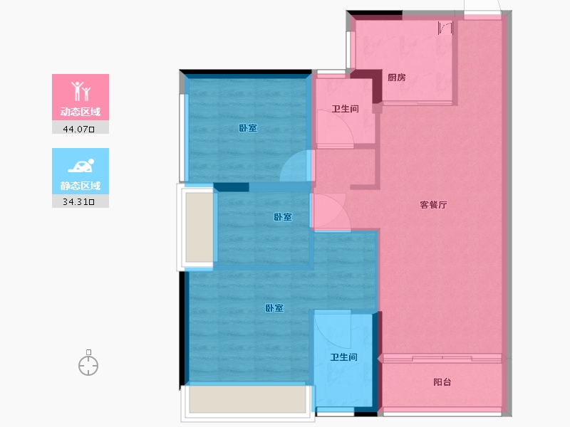 广东省-珠海市-万科第五园-70.01-户型库-动静分区