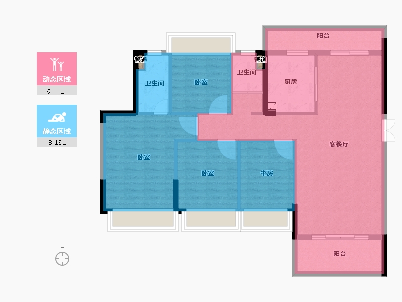 广东省-韶关市-南雄市源河汇景-101.76-户型库-动静分区