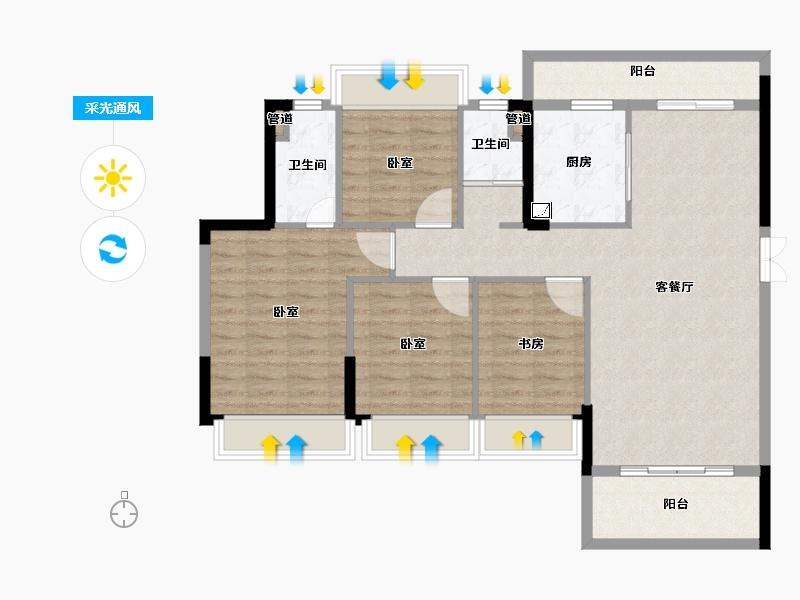 广东省-韶关市-南雄市源河汇景-101.76-户型库-采光通风