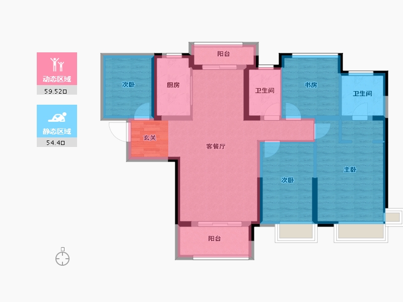 湖南省-长沙市-中国铁建山语城-101.41-户型库-动静分区