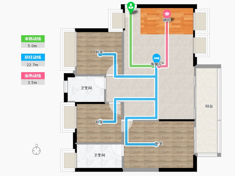 广东省-珠海市-双瑞藏珑湾-85.45-户型库-动静线