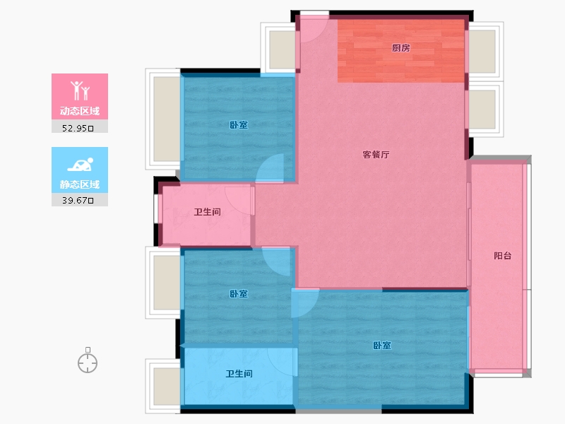 广东省-珠海市-双瑞藏珑湾-85.45-户型库-动静分区