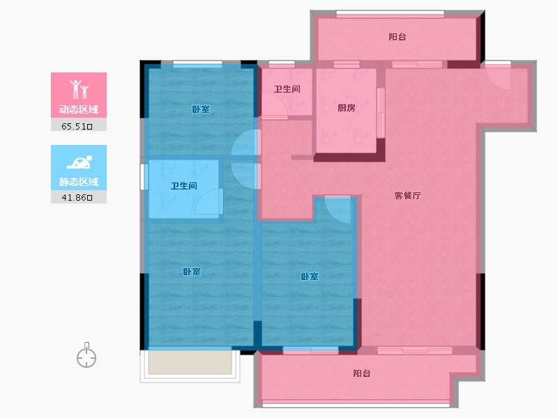 湖南省-长沙市-澳海文澜府-95.59-户型库-动静分区