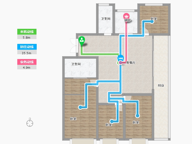 山东省-泰安市-鲁投天赋青云-132.31-户型库-动静线