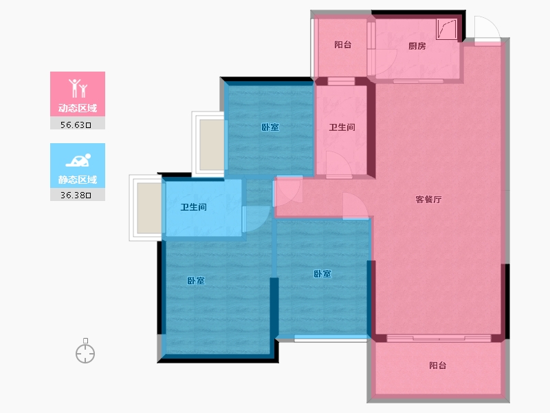 广东省-惠州市-天安珑城二期-83.17-户型库-动静分区