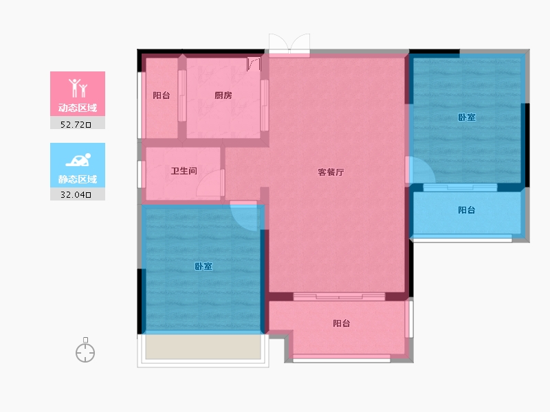 湖南省-娄底市-翰林首府-75.55-户型库-动静分区