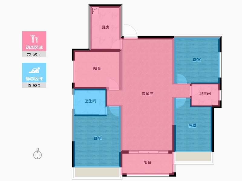 湖南省-娄底市-翰林首府-105.85-户型库-动静分区