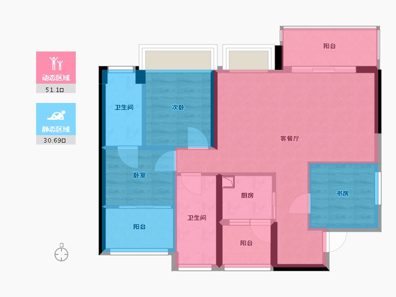 广东省-深圳市-锦顺星苑-72.61-户型库-动静分区