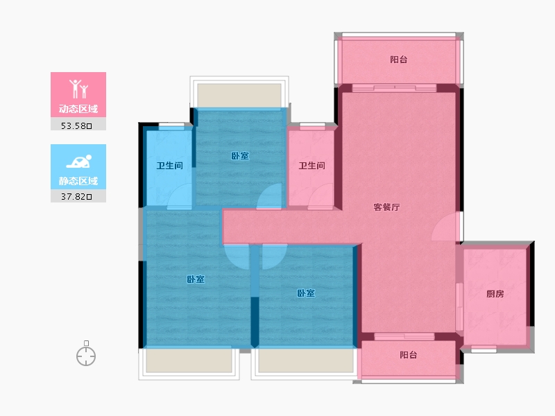 广东省-惠州市-海伦堡海伦时光-81.72-户型库-动静分区