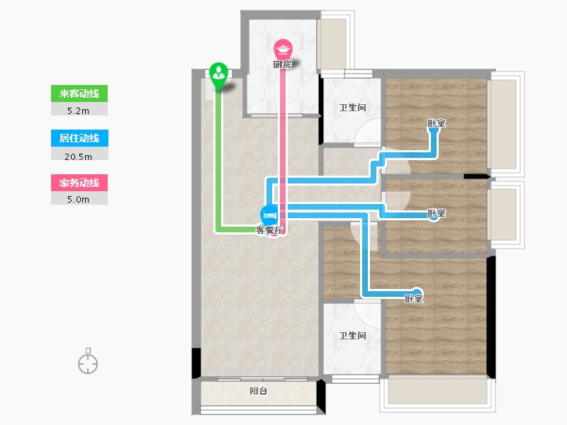 广东省-珠海市-双瑞藏珑湾-74.39-户型库-动静线