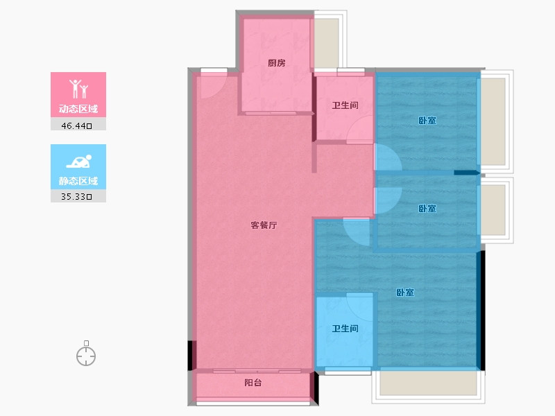 广东省-珠海市-双瑞藏珑湾-74.39-户型库-动静分区