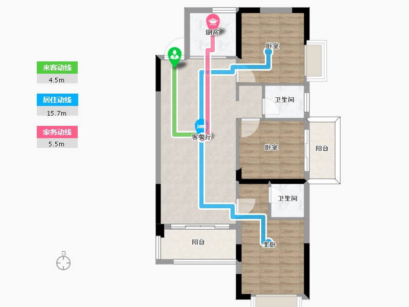 湖南省-郴州市-东升丹桂园-85.61-户型库-动静线