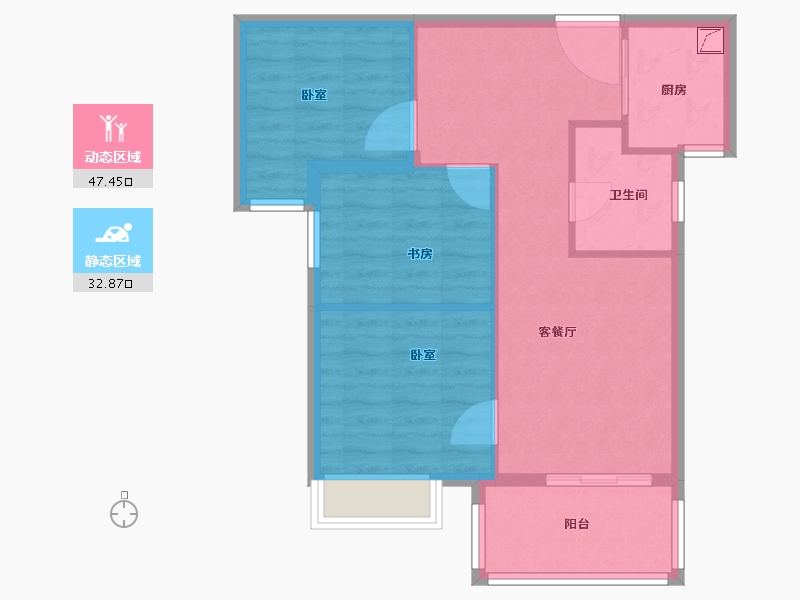 湖北省-武汉市-九坤新城壹号御府-72.35-户型库-动静分区