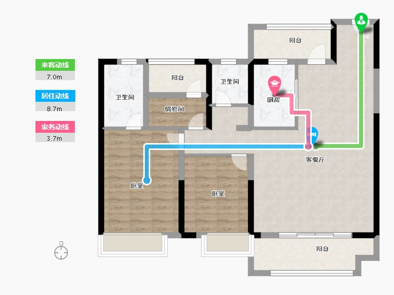 湖南省-长沙市-澳海文澜府-98.38-户型库-动静线