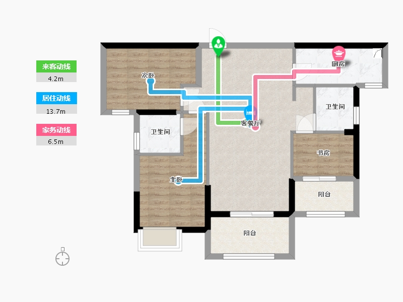 福建省-泉州市-禹洲嘉誉风华-81.85-户型库-动静线