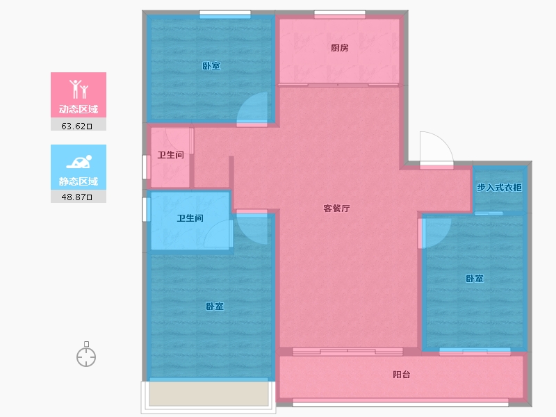 山东省-泰安市-开元盛世·福园-102.09-户型库-动静分区