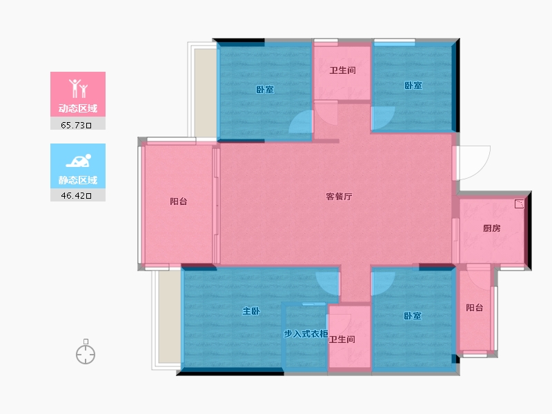 广东省-深圳市-星都梅沙天邸-102.00-户型库-动静分区