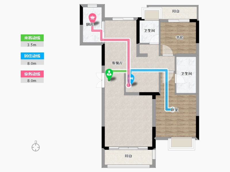 湖南省-常德市-浩创·德谷生态城-86.95-户型库-动静线