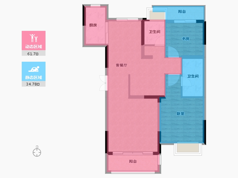 湖南省-常德市-浩创·德谷生态城-86.95-户型库-动静分区