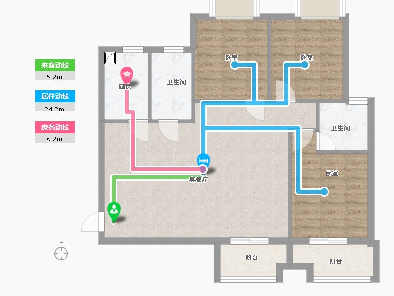 湖北省-武汉市-九坤新城壹号御府-85.43-户型库-动静线