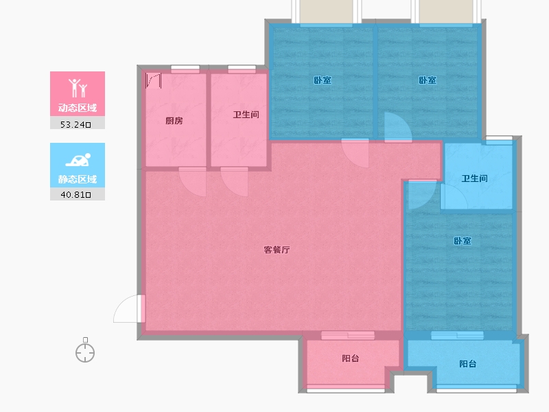 湖北省-武汉市-九坤新城壹号御府-85.43-户型库-动静分区