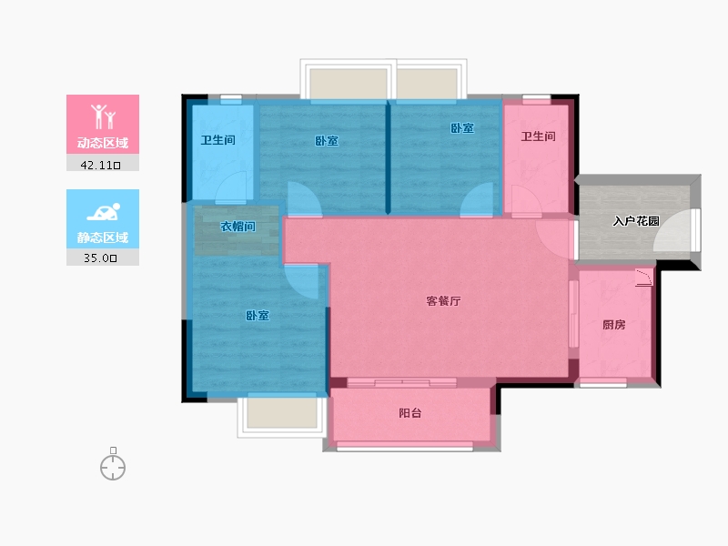 广东省-广州市-北部万科城-74.99-户型库-动静分区