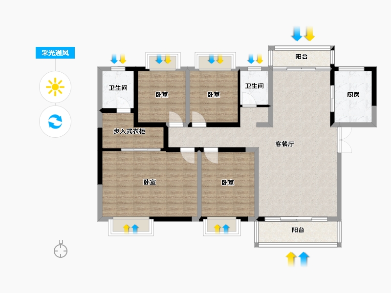 湖南省-岳阳市-星宇总部国际-121.05-户型库-采光通风