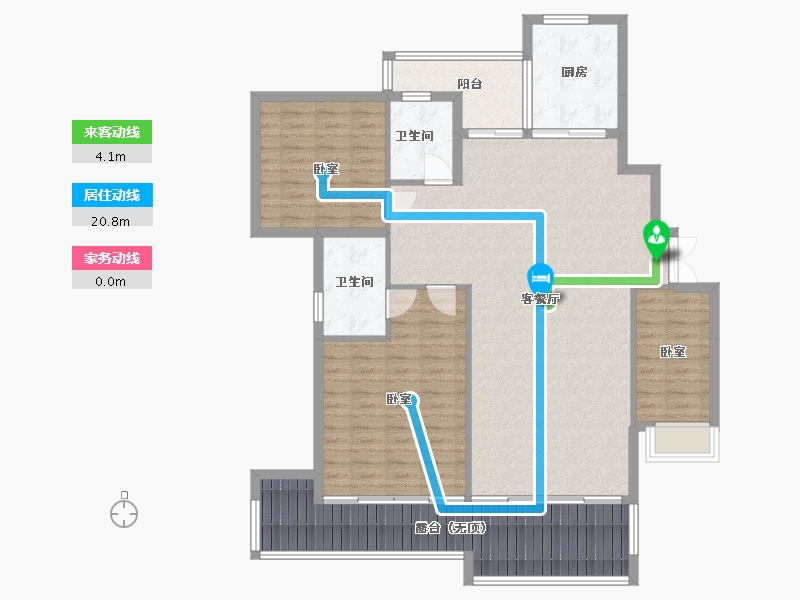 广东省-东莞市-湖景壹号庄园二期-129.42-户型库-动静线