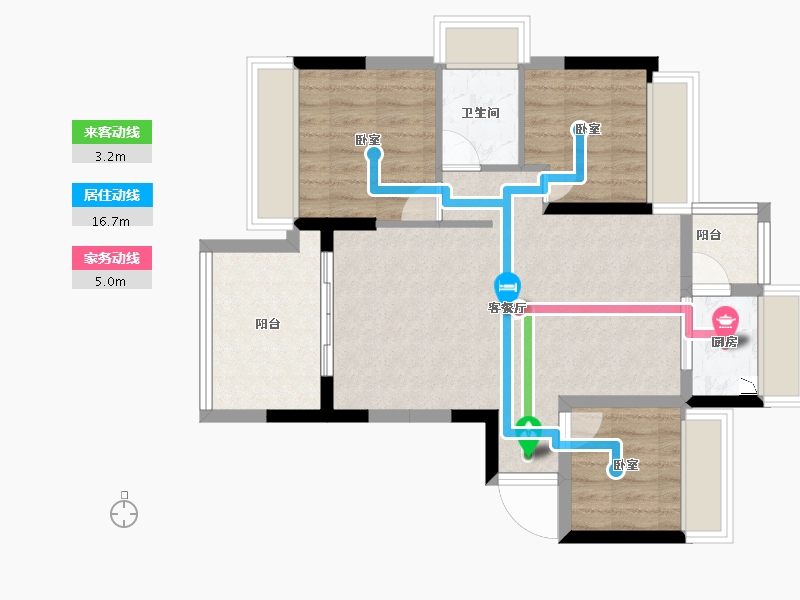 广东省-深圳市-星都梅沙天邸-69.21-户型库-动静线