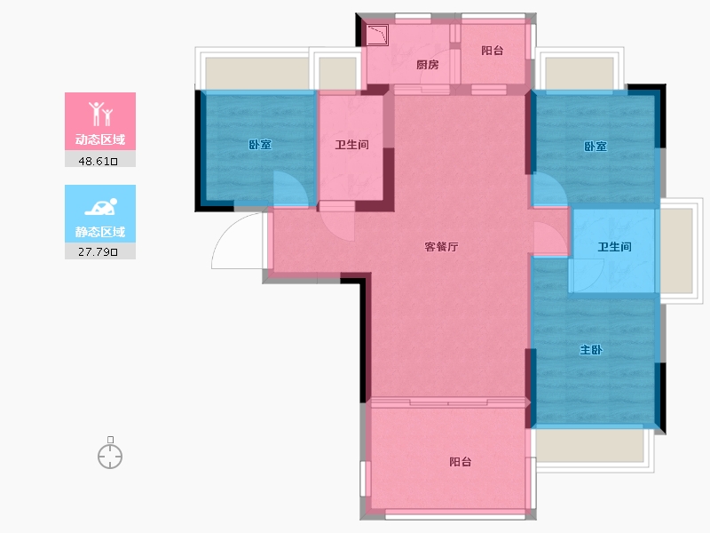 广东省-深圳市-星都梅沙天邸-67.84-户型库-动静分区