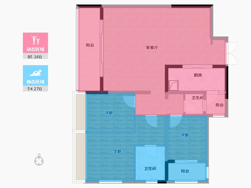 重庆-重庆市-万科御澜道-126.00-户型库-动静分区