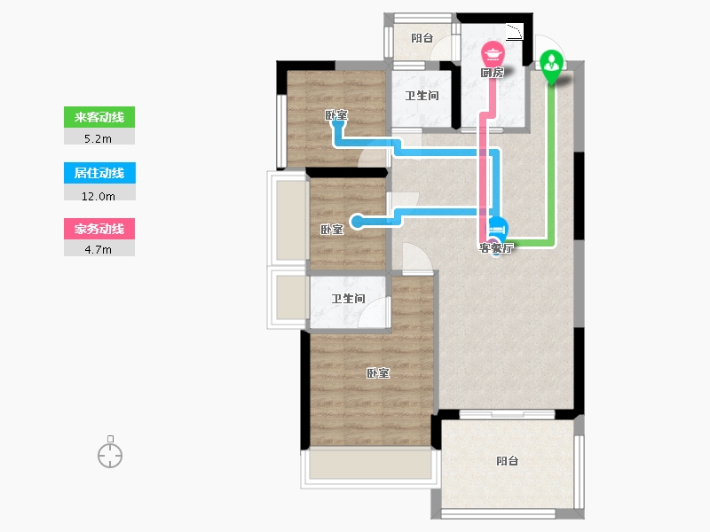 广东省-深圳市-星都梅沙天邸-70.26-户型库-动静线