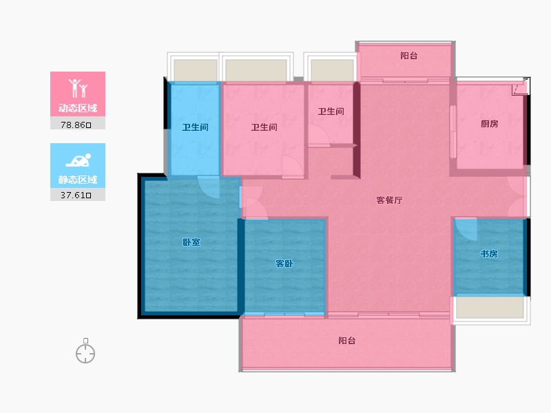 湖南省-郴州市-五岭央著-107.00-户型库-动静分区