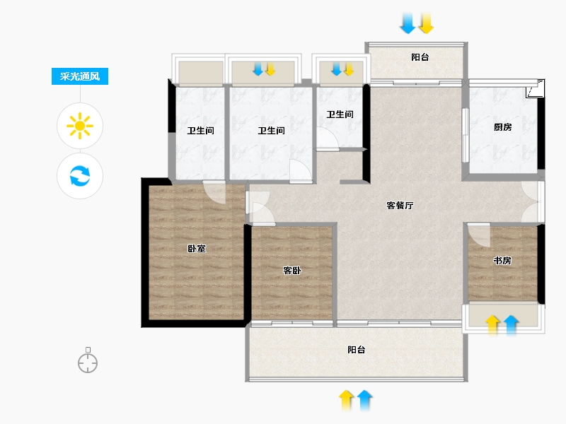 湖南省-郴州市-五岭央著-107.00-户型库-采光通风