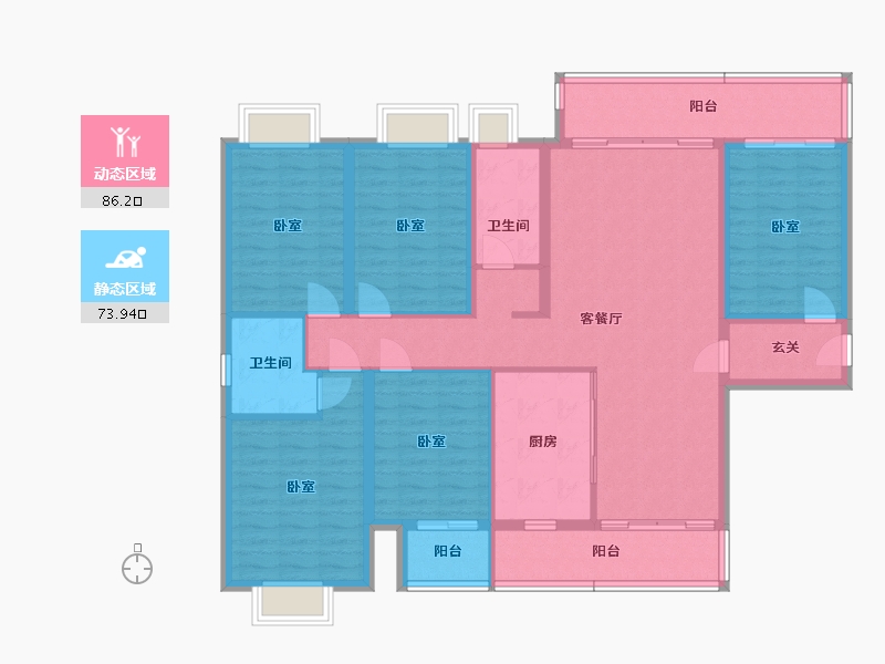 湖南省-怀化市-恒辉·今典广场-144.40-户型库-动静分区