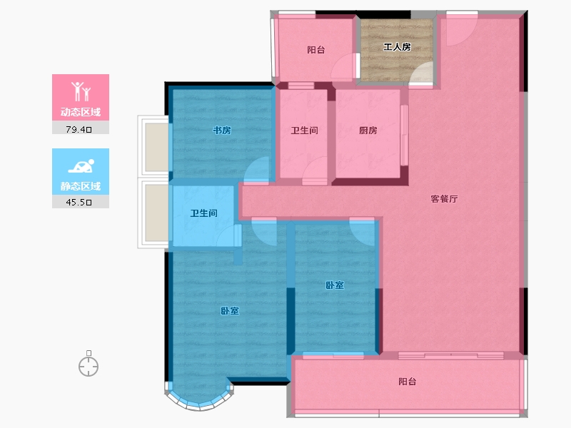 广东省-惠州市-华晟豪庭三期-116.23-户型库-动静分区