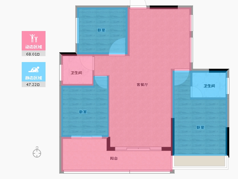 湖南省-常德市-石门三江欣城-105.00-户型库-动静分区