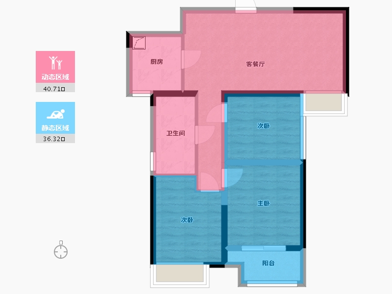 河南省-郑州市-朗悦公园府-67.78-户型库-动静分区