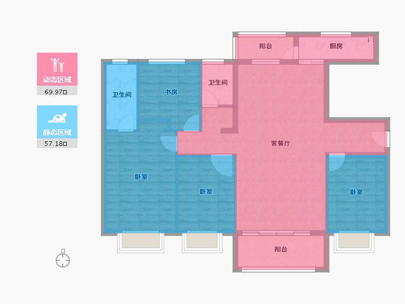 广东省-惠州市-碧桂园逸泉山庄-115.20-户型库-动静分区