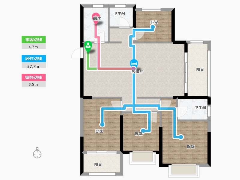 山东省-泰安市-奕珑·西周城-107.00-户型库-动静线