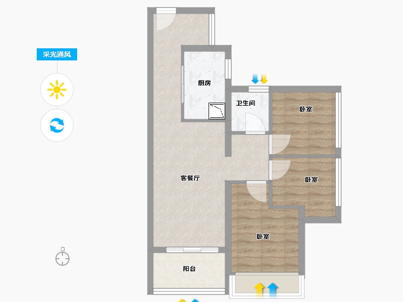 广东省-广州市-中建·鄂旅投岭南悦府-58.00-户型库-采光通风