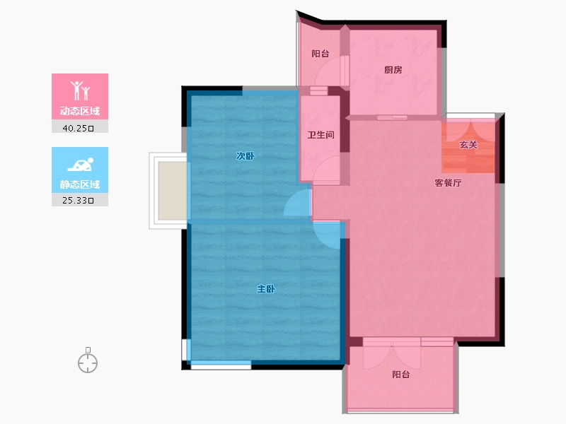 湖南省-长沙市-中国铁建山语城-58.96-户型库-动静分区