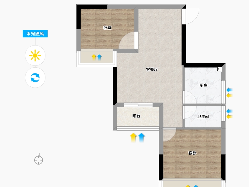 广东省-珠海市-藤业·翠湾-51.00-户型库-采光通风