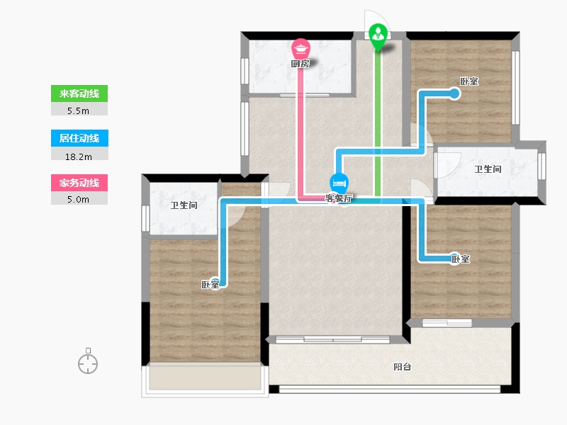 湖南省-常德市-诚信·枫林逸景-95.26-户型库-动静线