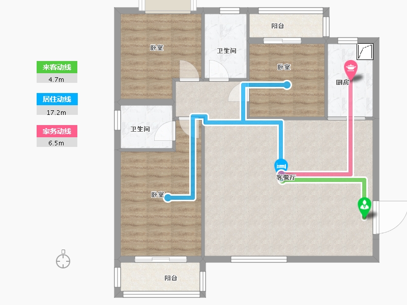 湖北省-武汉市-九坤新城壹号御府-95.17-户型库-动静线