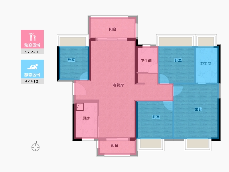 广东省-佛山市-新城香悦公馆-93.78-户型库-动静分区