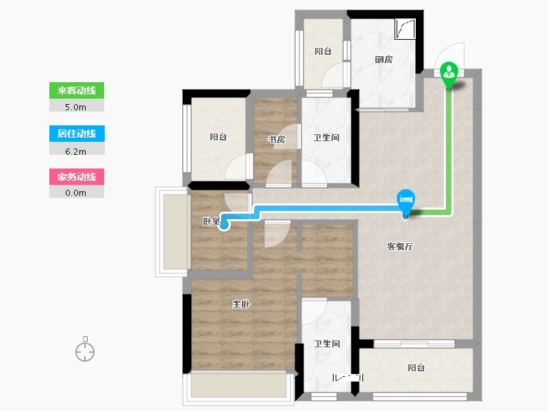 广东省-佛山市-金茂碧桂园正荣府-77.51-户型库-动静线