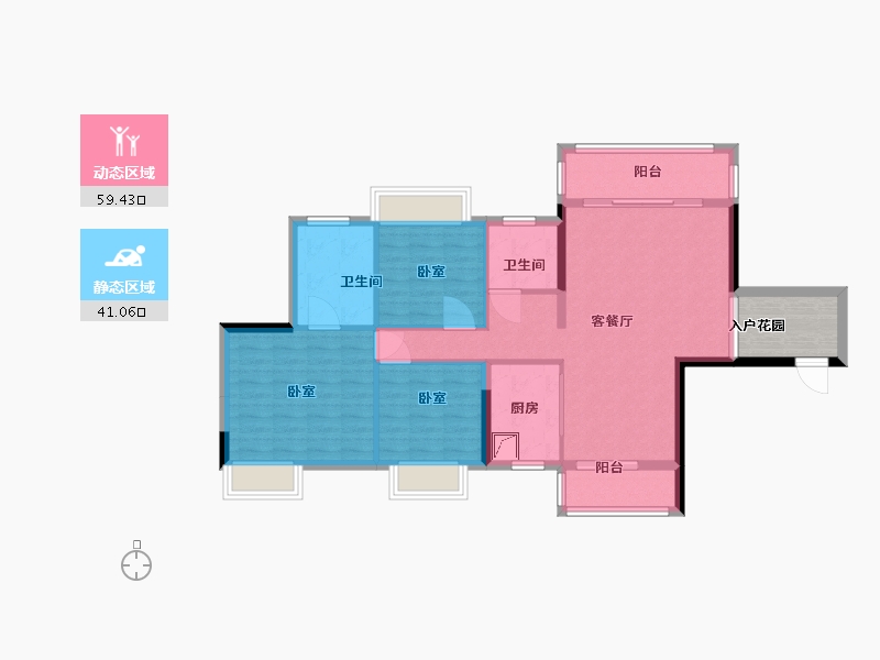 湖南省-郴州市-紫金嘉园-95.49-户型库-动静分区